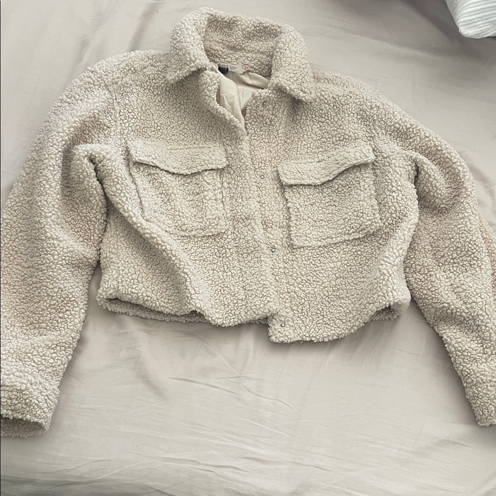 H&M Cream Teddy Jacket Size XS